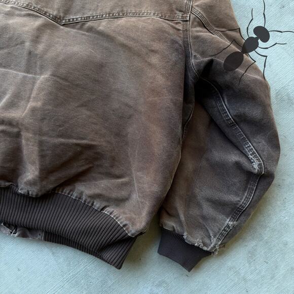 Vintage Y2K Carhartt J14 DKB faded brown work wear jacket - Picture 8 of 9